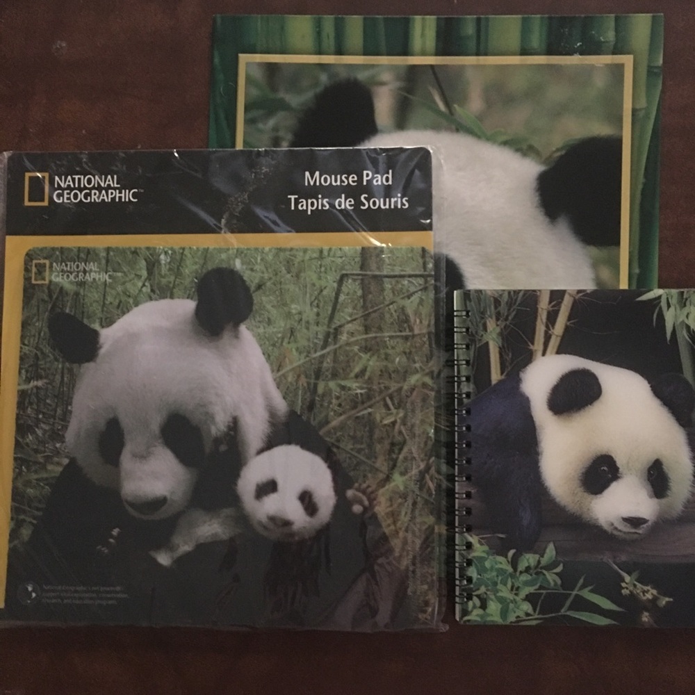 NWOT Panda Folder, Notebook, Mouse Pad Bundle 🐼